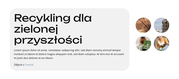 Lepszy recykling, lepsza przyszłość Motyw WordPress