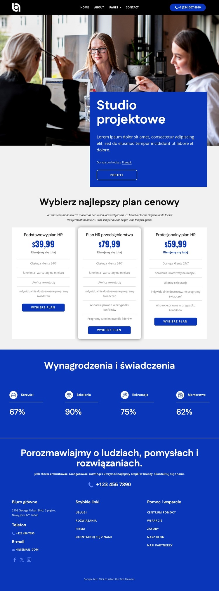 Wybierz najlepszy plan cenowy Szablon witryny sieci Web