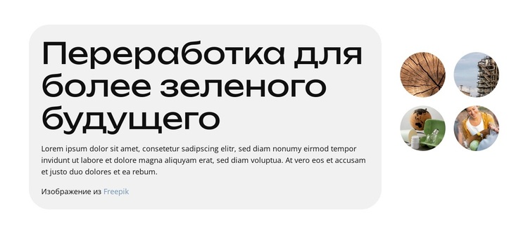 Лучшая переработка, лучшее будущее WordPress тема