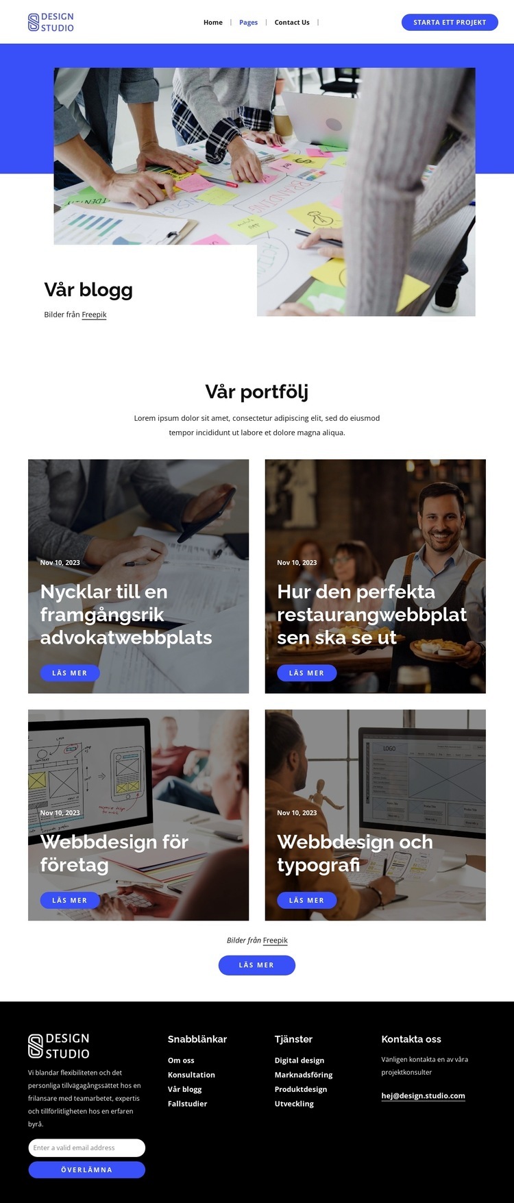 Designstudioblogg HTML-mall
