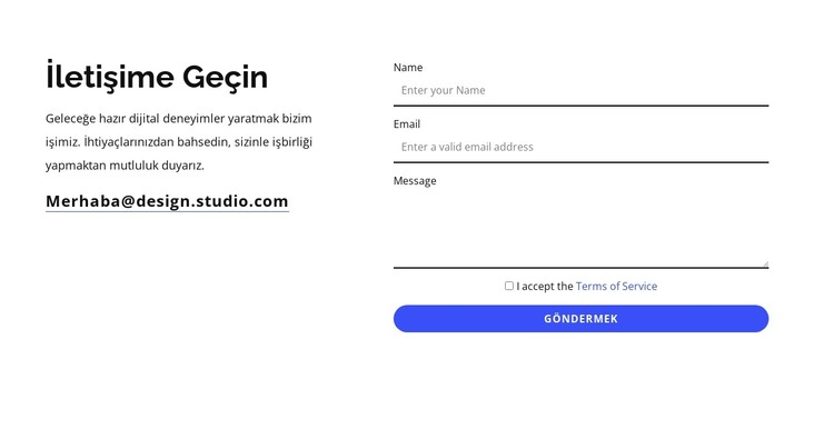 Sizinle iletişime geçmenize yardımcı olacağız HTML Şablonu