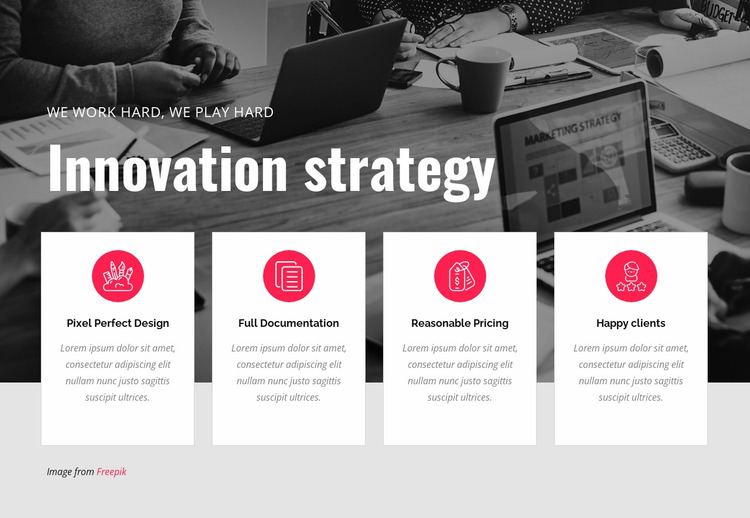 Innovation strategy Website Mockup