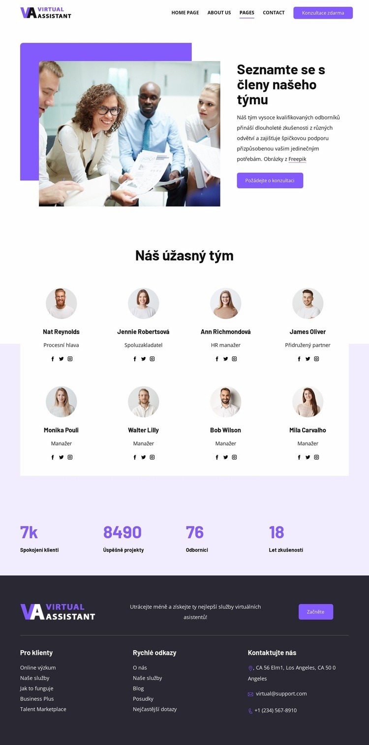 Seznamte se s členy našeho týmu Šablona