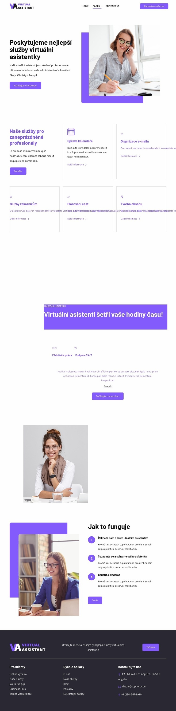Virtuální asistent pro vaši firmu Šablona webové stránky