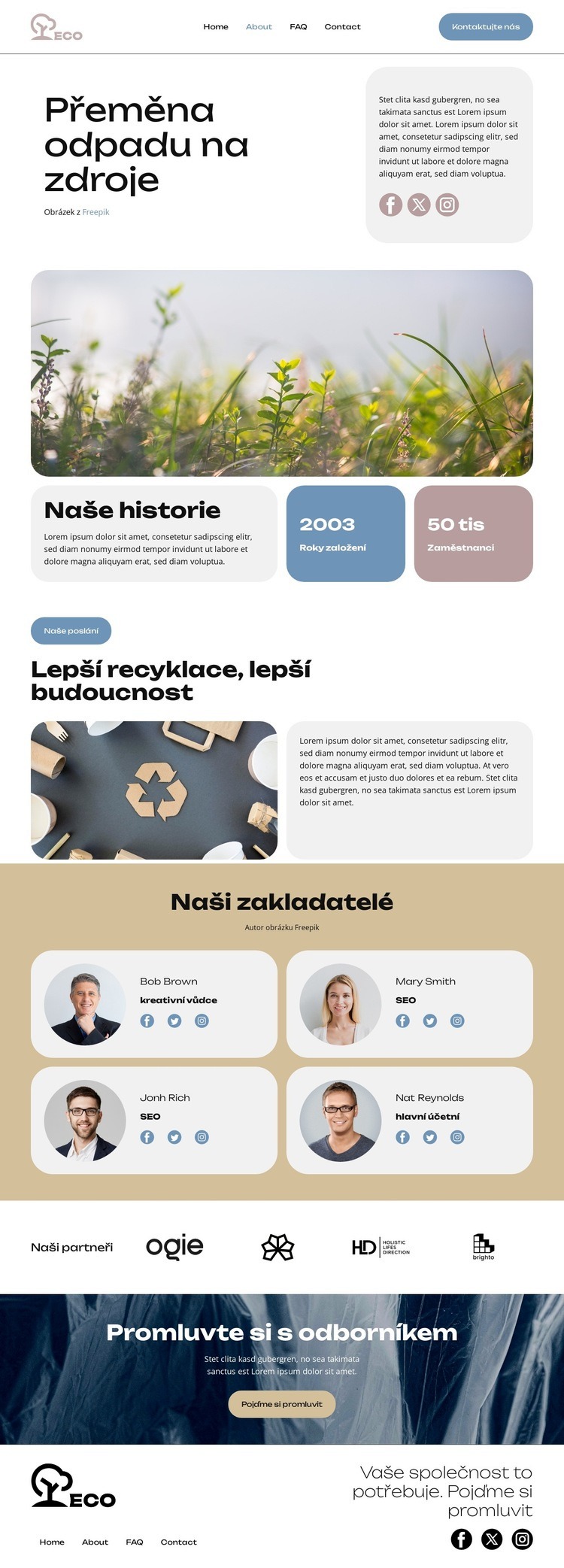 Transformace odpadu Šablona webové stránky