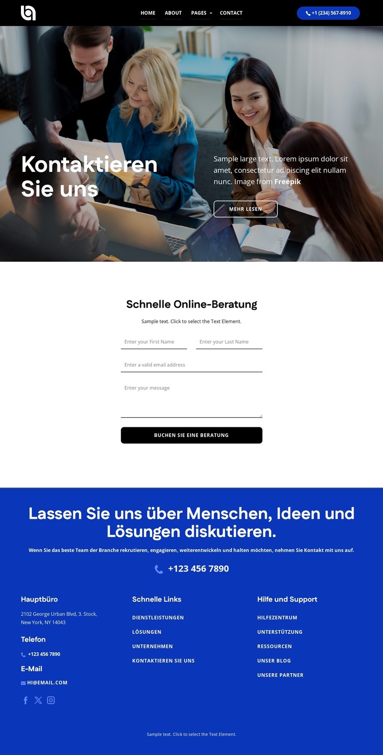 Schnelle Online-Beratung HTML-Vorlage
