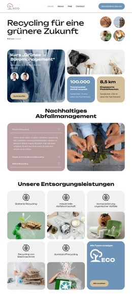 Heute Recyceln Für Morgen - Vorlagen Website-Design