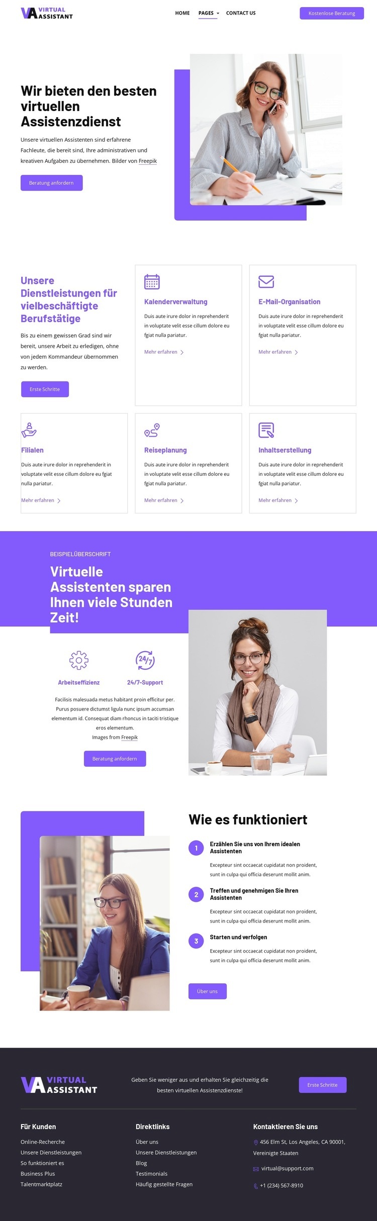 Virtueller Assistent für Ihr Unternehmen Website design