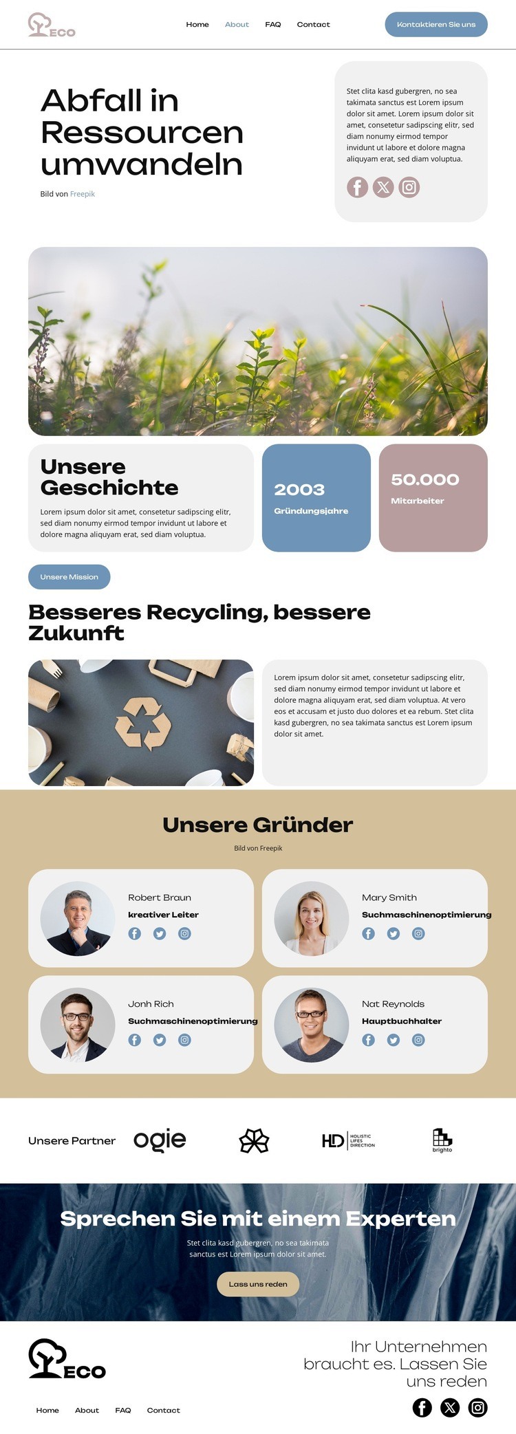 Abfallumwandlung Website design