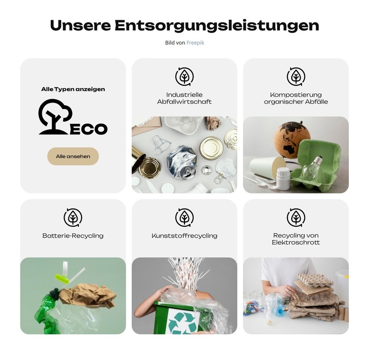 Kein Abfall, saubere Erde Website-Vorlage