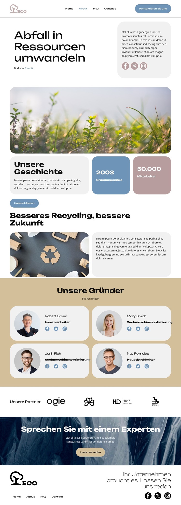 Abfallumwandlung Website-Vorlage