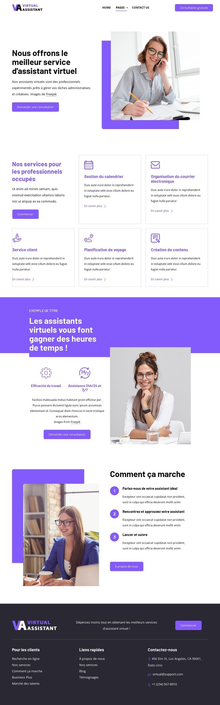 Assistant virtuel pour votre entreprise Conception de site Web