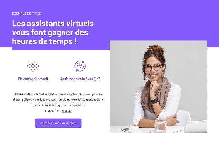 L'assistant virtuel vous fait gagner du temps Conception de site Web