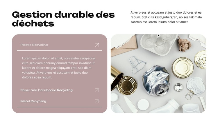 Donner une seconde vie aux déchets Modèle HTML