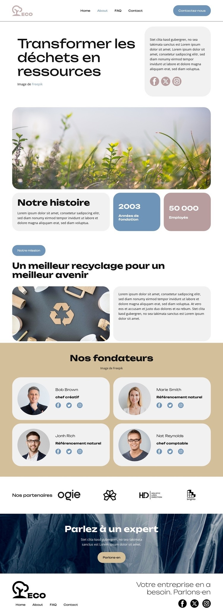 Transformer les déchets Modèle d'une page