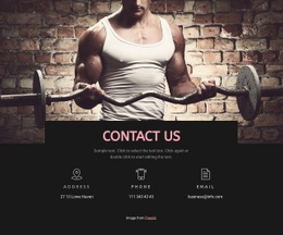 Sport club contacts - Html Code Example by Nicepage
