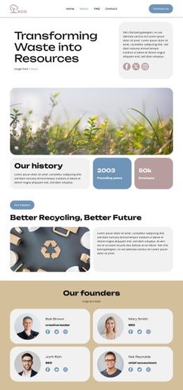 Transforming Waste - Html Code Example by Nicepage