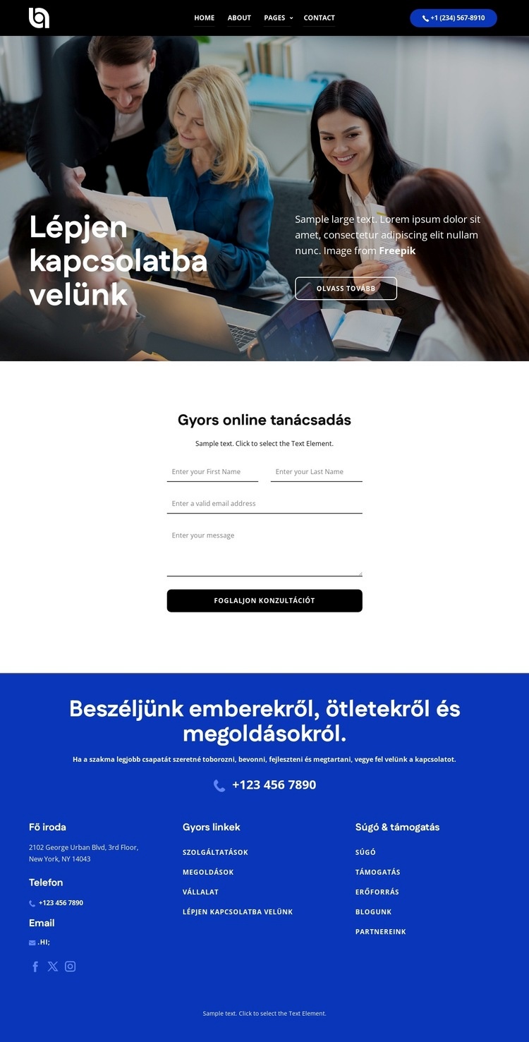 Gyors online konzultáció HTML Sablon