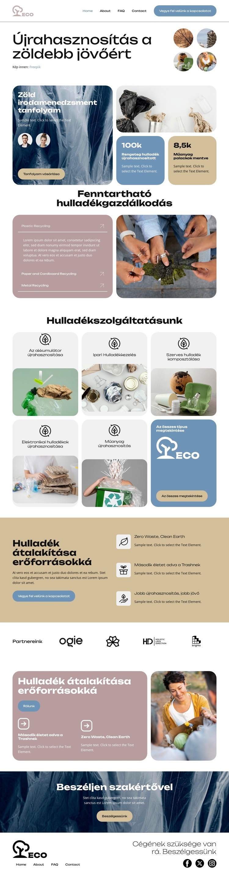 Újrahasznosítás ma holnapért HTML Sablon