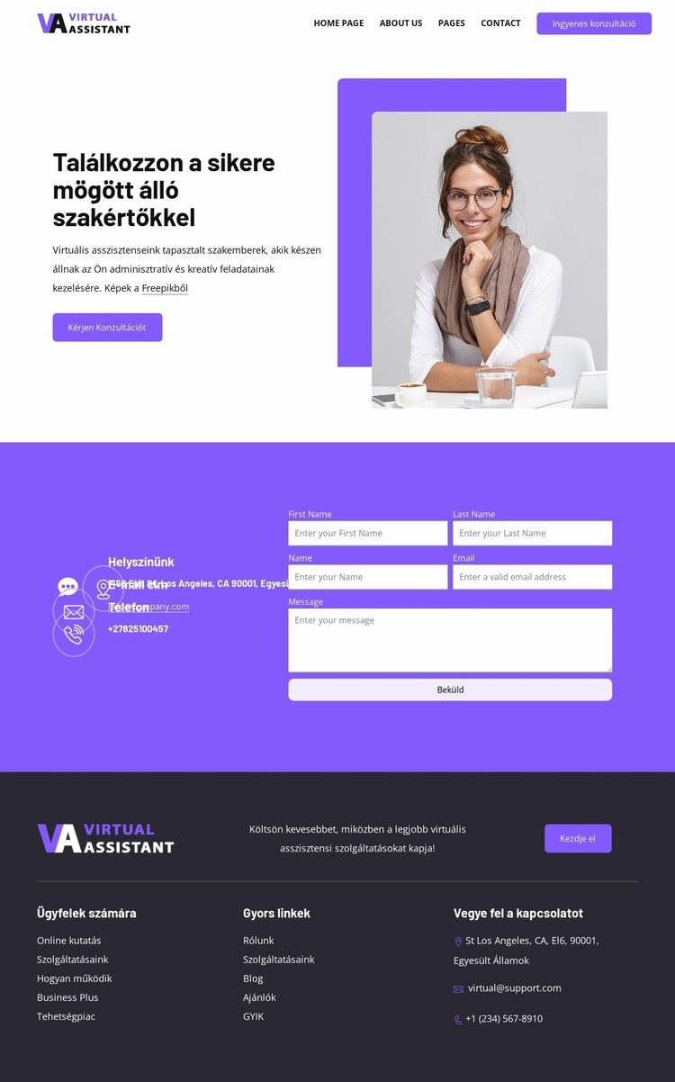 HR cég kapcsolati oldala Weboldal sablon