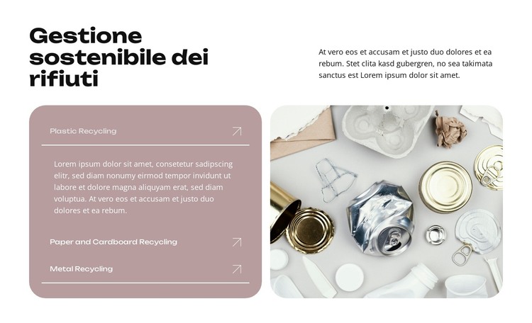 Dare una seconda vita ai rifiuti Modello HTML