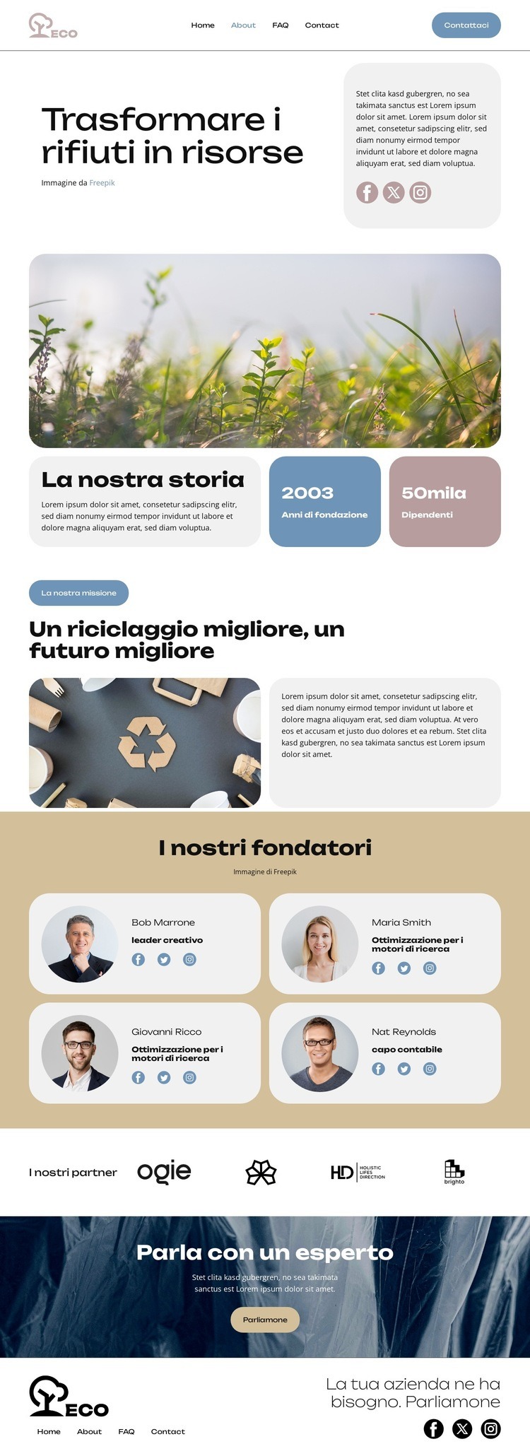 Trasformare i rifiuti Modello HTML5