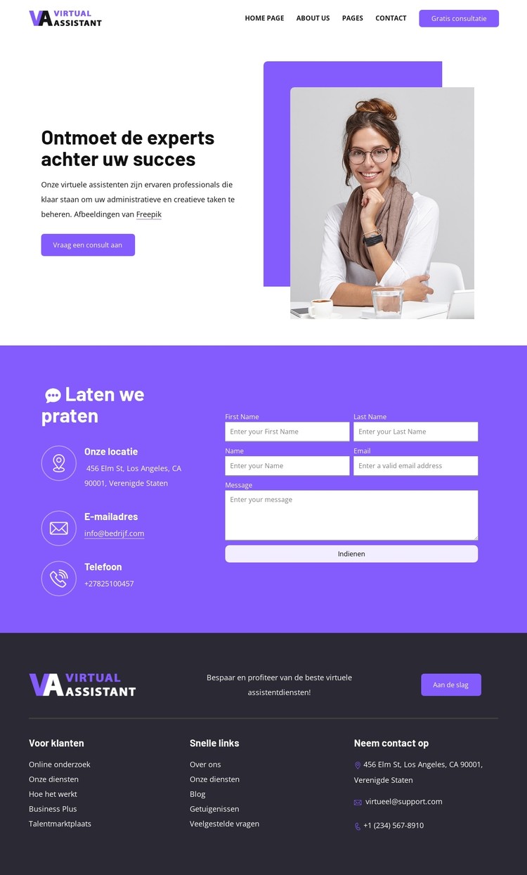 Contactpagina HR-bedrijf CSS-sjabloon