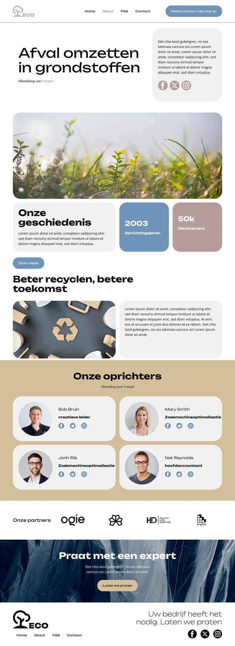 Afval transformeren HTML-sjabloon