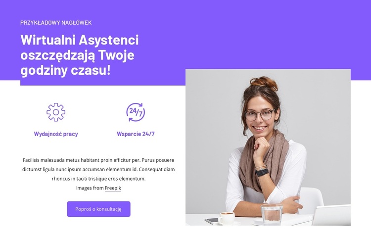 Wirtualny asystent oszczędza Twój czas Motyw WordPress