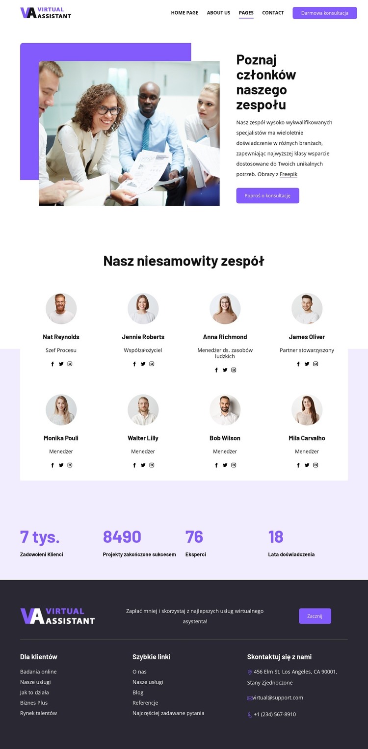 Poznaj członków naszego zespołu Szablon HTML