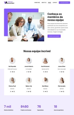 Conheça Os Membros Da Nossa Equipe - Create HTML Page Online