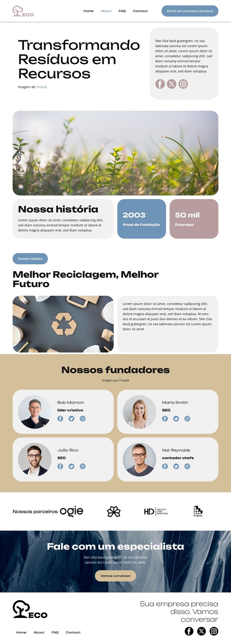 Transformando Resíduos Modelo HTML