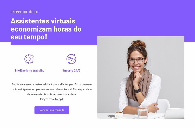 Assistente virtual economiza seu tempo Modelo HTML5