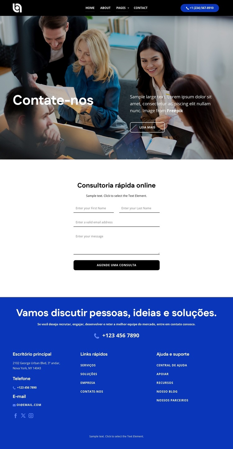 Consulta rápida online Modelo de site