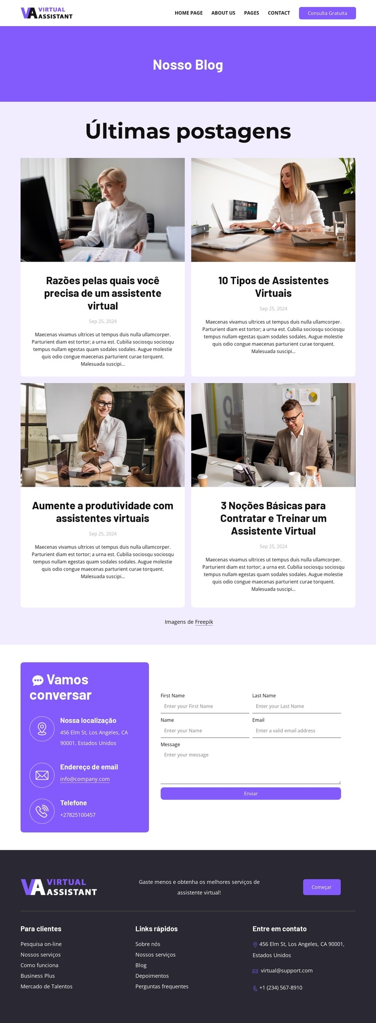 Blog da empresa de RH Tema WordPress
