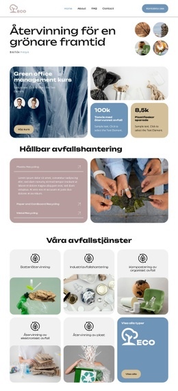 Gratis Webbdesign För Återvinning Idag För Imorgon