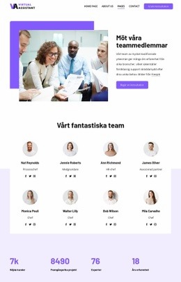 Möt Våra Teammedlemmar - HTML-Målsida