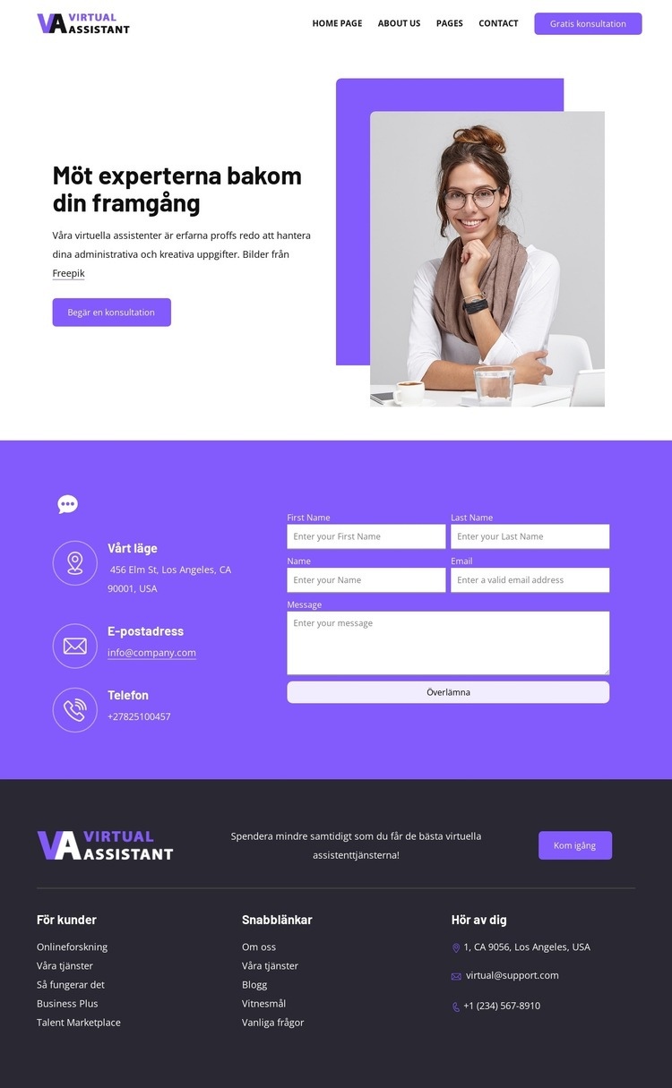 HR-företagets kontaktsida HTML-mall
