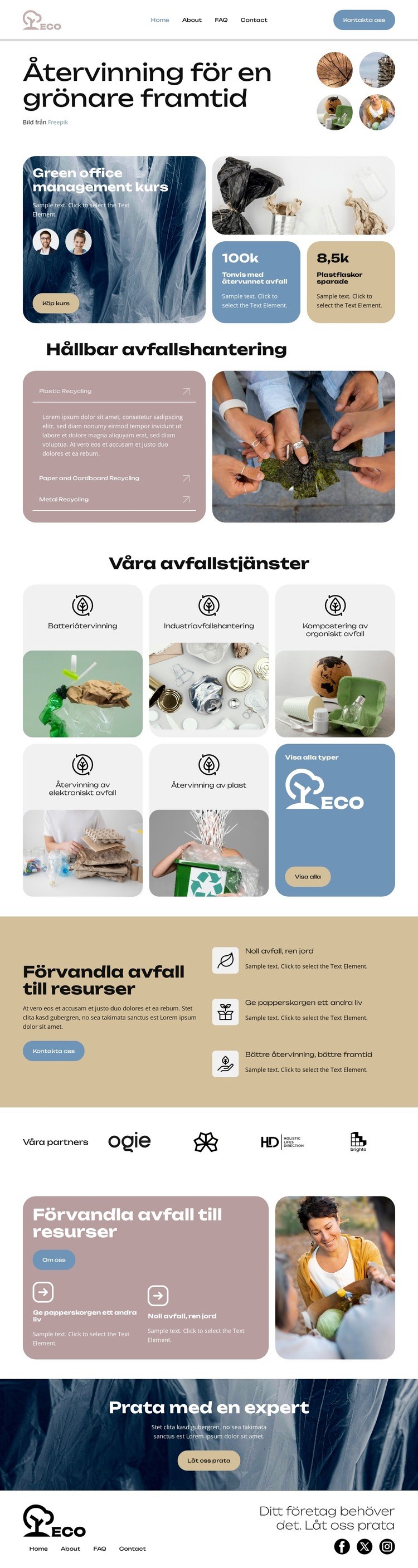 Återvinning idag för imorgon HTML-mall