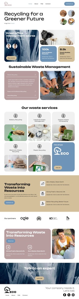 Waste Templete Sustainable Waste Management - Template by Nicepage