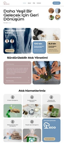 Yarın İçin Bugün Geri Dönüşüm - Yaratıcı Çok Amaçlı Açılış Sayfası