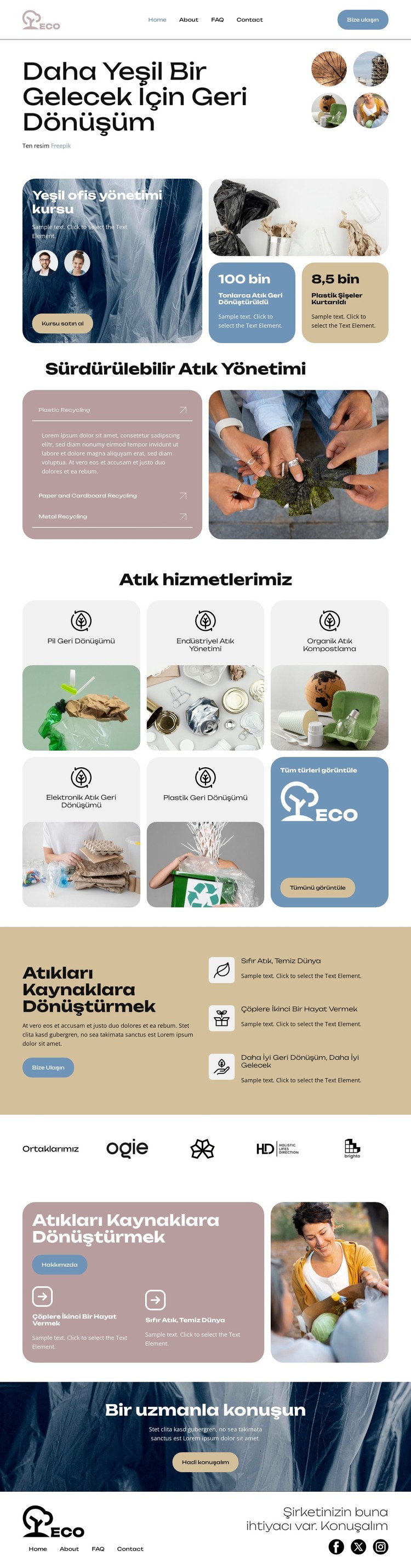 Yarın İçin Bugün Geri Dönüşüm HTML Şablonu