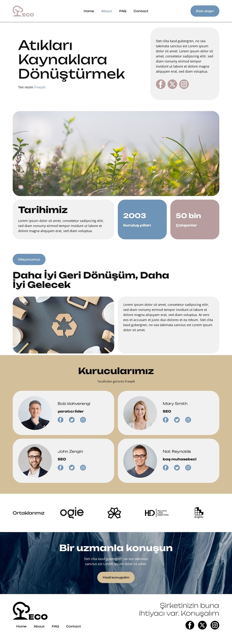 Atıkların Dönüştürülmesi Web Sitesi Şablonu