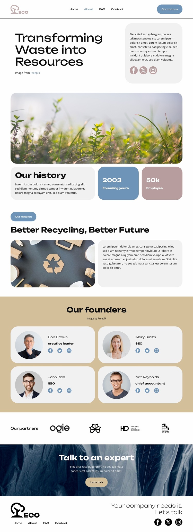 Transforming Waste Website Design