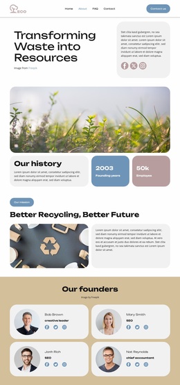 Transforming Waste - Website Template by Nicepage