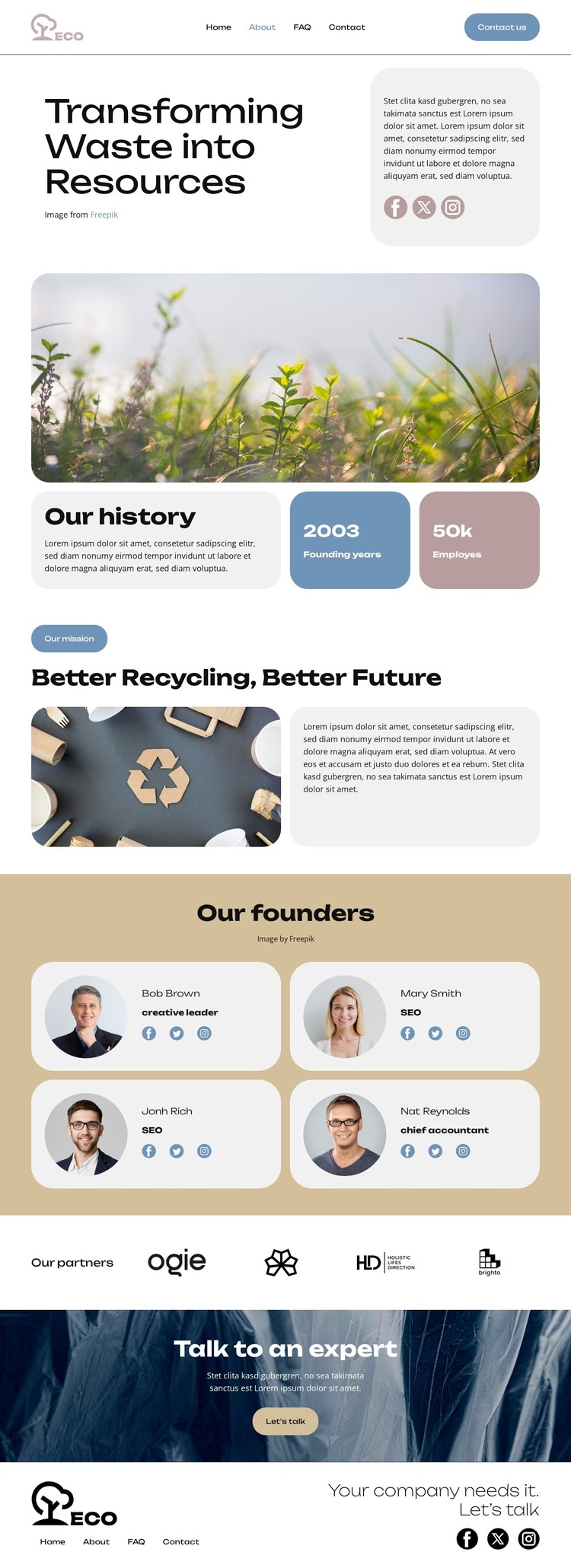 Transforming Waste WordPress Theme