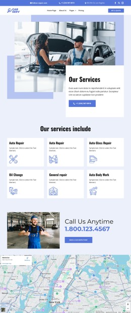 Responsive HTML5 For Car Repair Services List