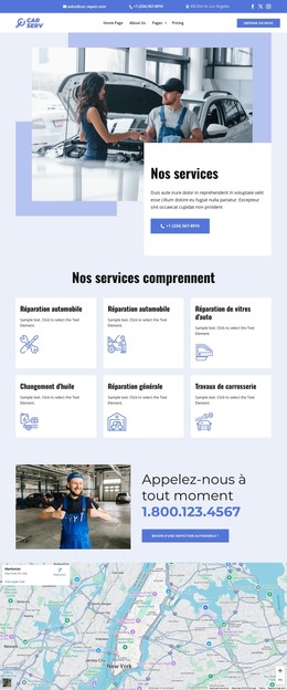 Modèle De Conception Pour Liste Des Services De Réparation Automobile