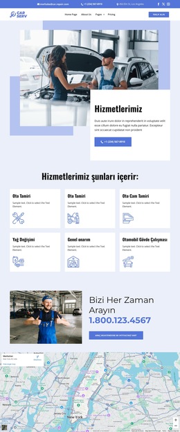 Araba Tamir Hizmetleri Listesi - Web Şablonu