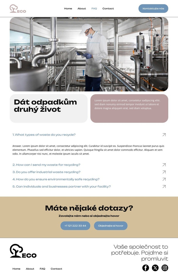 Snížit, znovu použít, recyklovat Šablona webové stránky